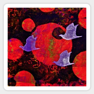 Three Cosmic Birds Digitally Altered Version of Original Work 12 Sticker